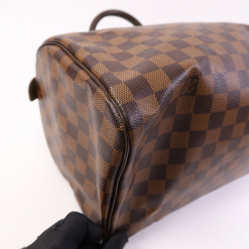 LOUIS VUITTON Damier Speedy 30金扣手挽袋-10