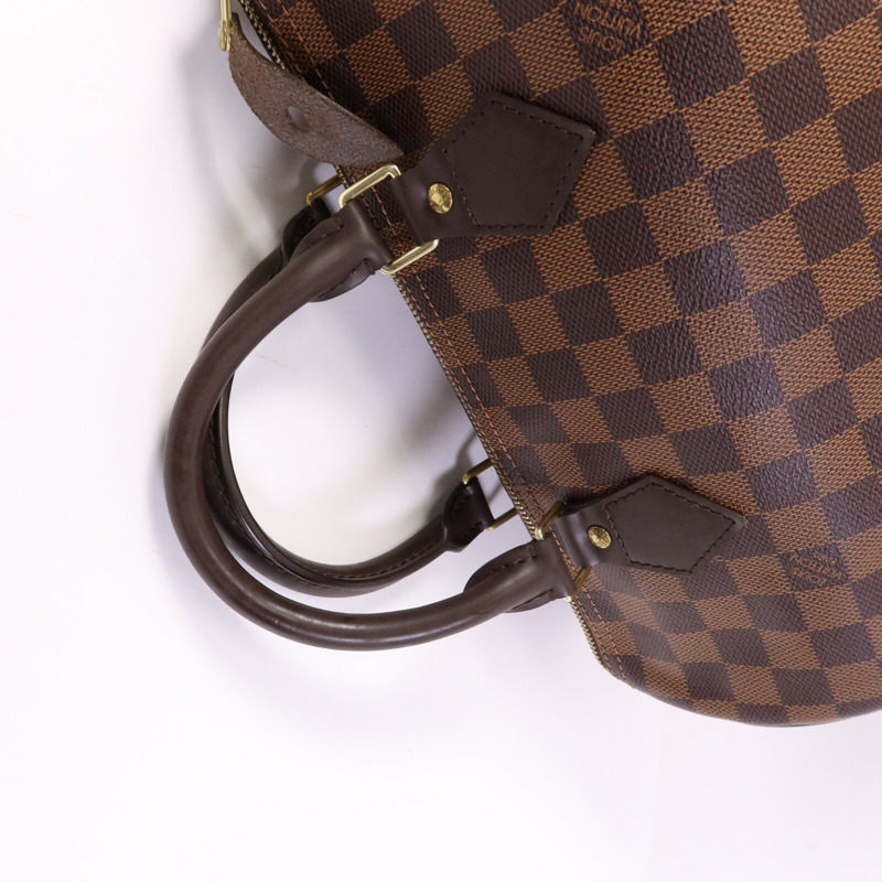 LOUIS VUITTON Damier Speedy 30金扣手挽袋-13