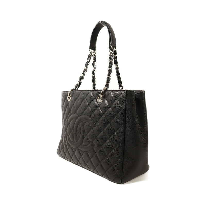 CHANEL 牛皮皮革GST Grand Shopping Tote Bag銀扣鏈帶肩背袋-2