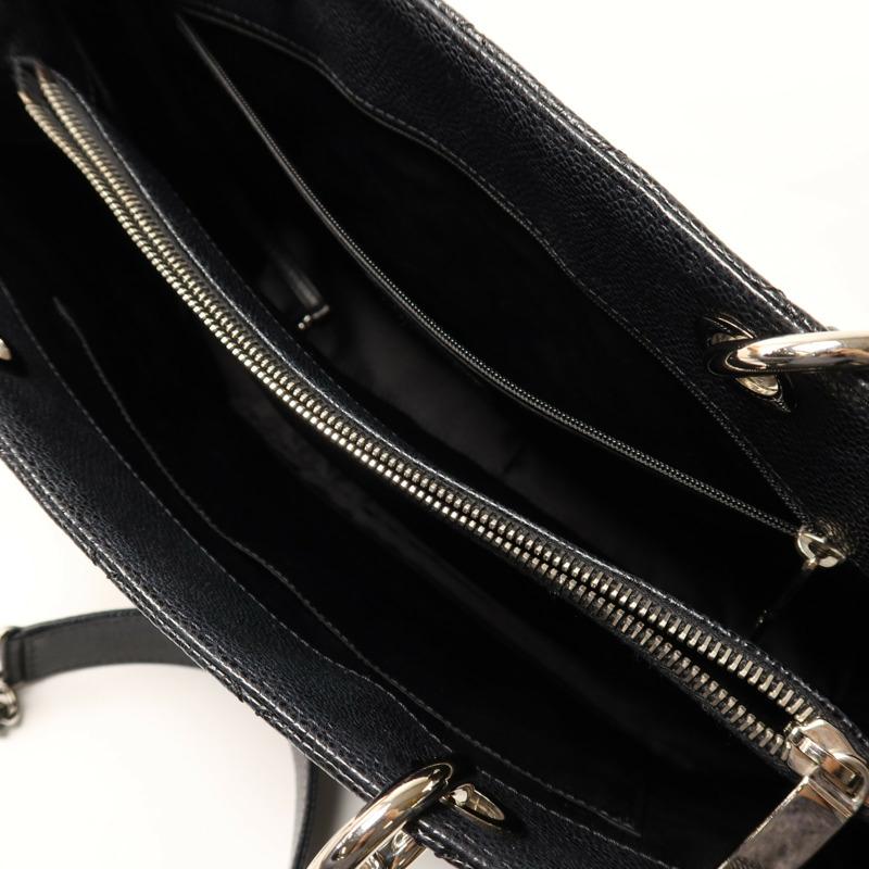 CHANEL 牛皮皮革GST Grand Shopping Tote Bag銀扣鏈帶肩背袋-4