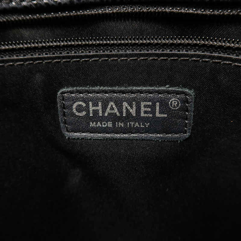 CHANEL 牛皮皮革GST Grand Shopping Tote Bag銀扣鏈帶肩背袋-5