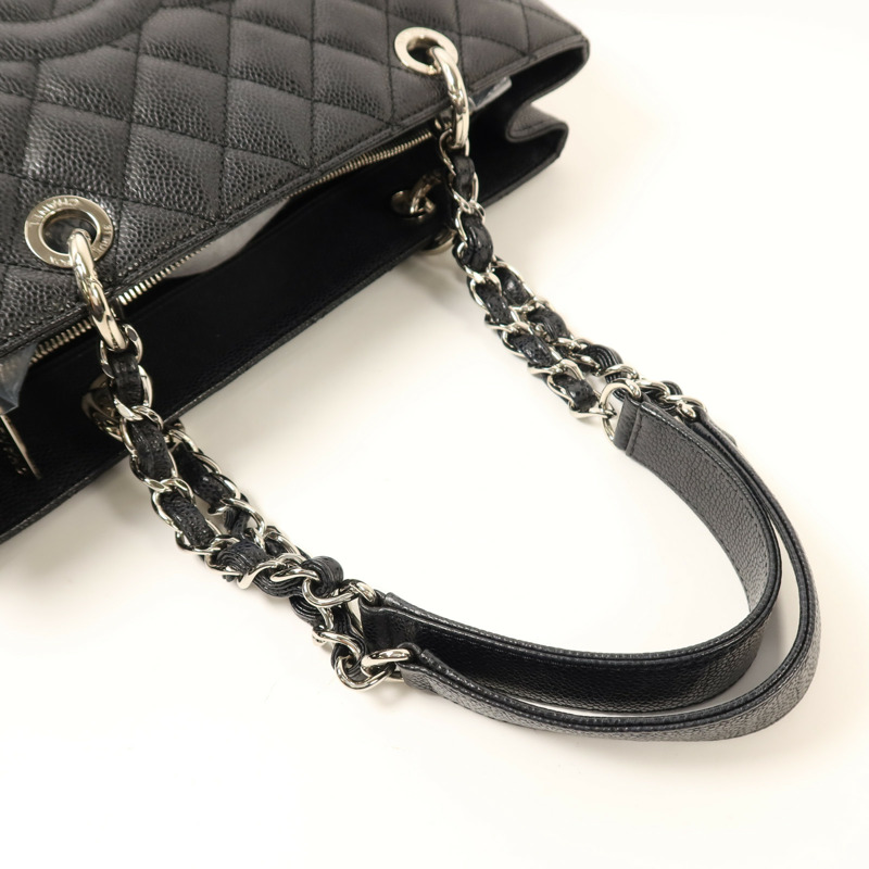 CHANEL 牛皮皮革GST Grand Shopping Tote Bag銀扣鏈帶肩背袋-7