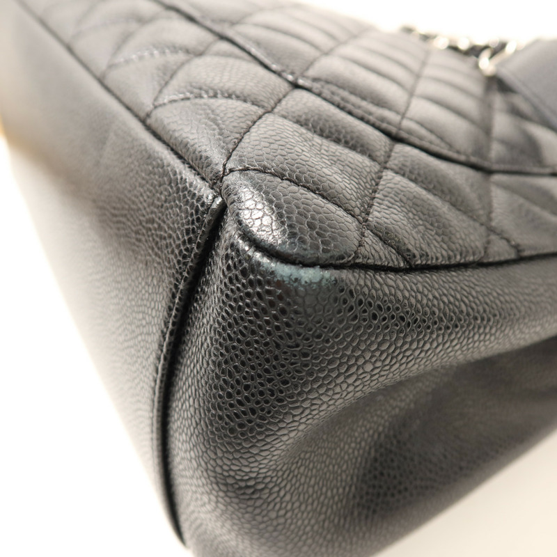 CHANEL 牛皮皮革GST Grand Shopping Tote Bag銀扣鏈帶肩背袋-12