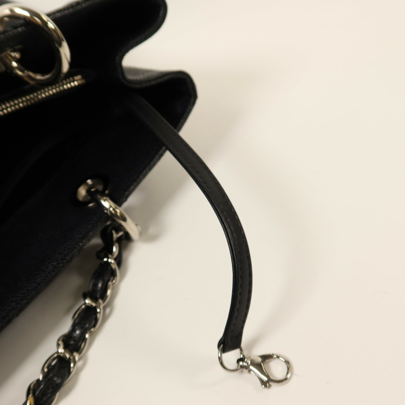 CHANEL 牛皮皮革GST Grand Shopping Tote Bag銀扣鏈帶肩背袋-14