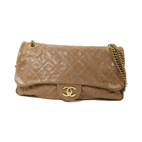 CHANEL 牛皮皮革Shiva Flap Bag金扣鏈帶肩背袋