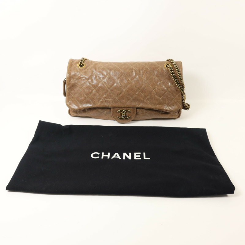 CHANEL 牛皮皮革Shiva Flap Bag金扣鏈帶肩背袋-8