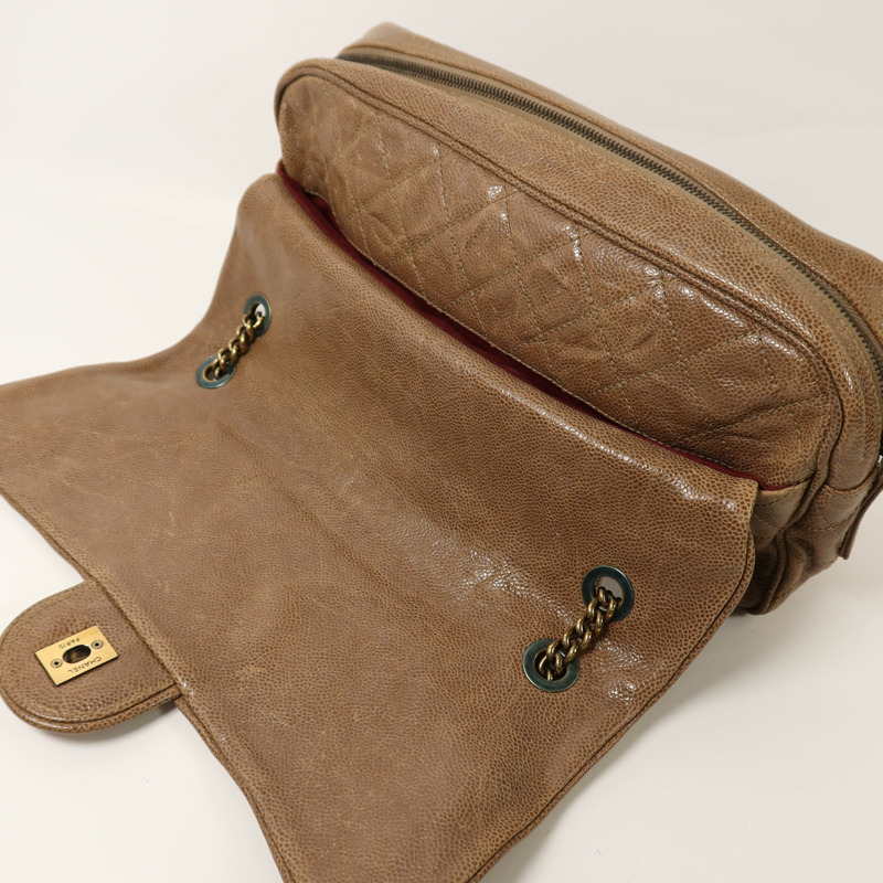 CHANEL 牛皮皮革Shiva Flap Bag金扣鏈帶肩背袋-14