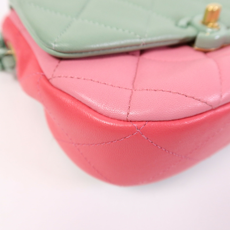 CHANEL 羊皮皮革Colourblock Mini Bag肩背袋-5