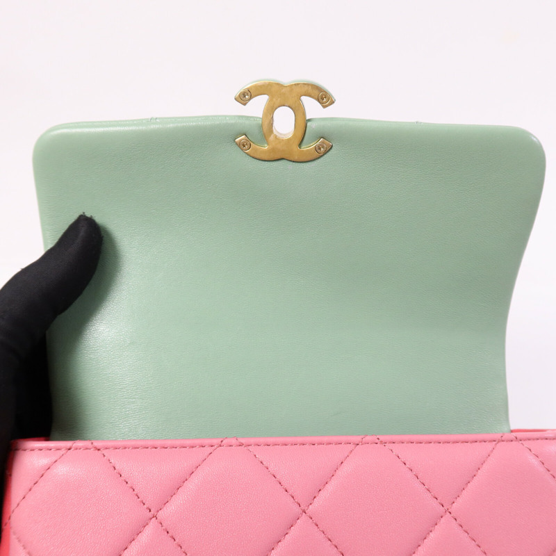 CHANEL 羊皮皮革Colourblock Mini Bag肩背袋-10