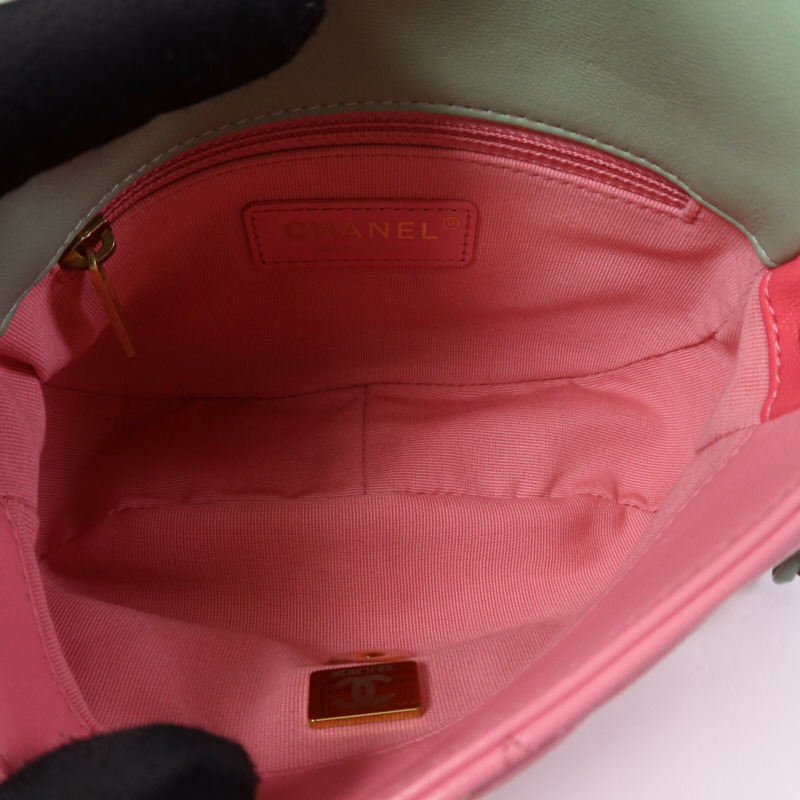 CHANEL 羊皮皮革Colourblock Mini Bag肩背袋-11