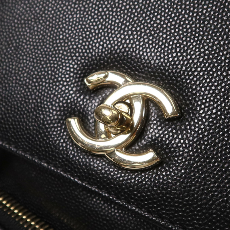 CHANEL 牛皮皮革Affinity Backpack金扣背包-8