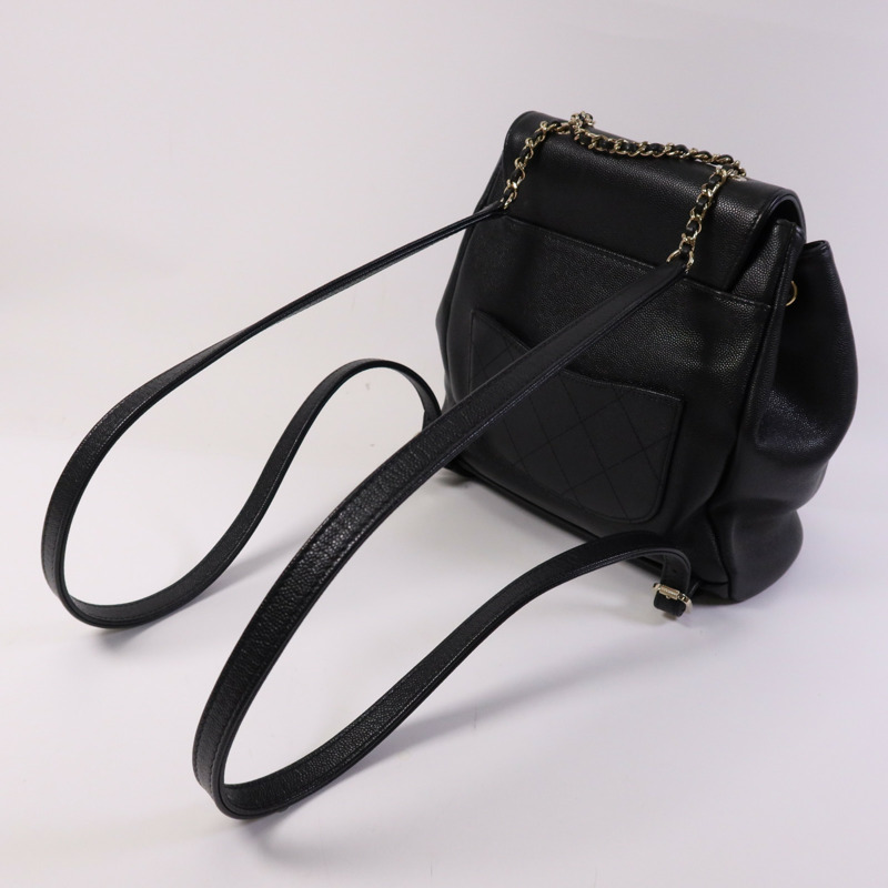 CHANEL 牛皮皮革Affinity Backpack金扣背包-9