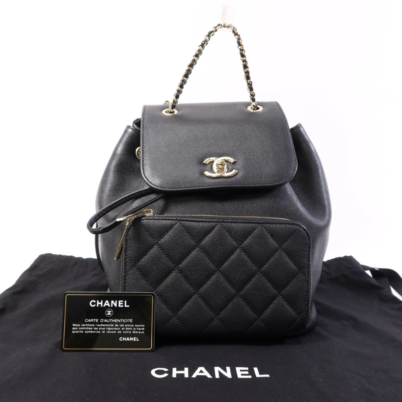 CHANEL 牛皮皮革Affinity Backpack金扣背包-15