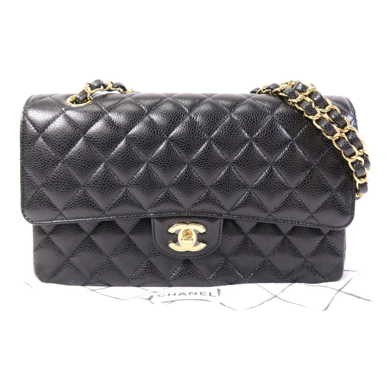 CHANEL 牛皮皮革Classic 25金扣鏈帶肩背袋-9