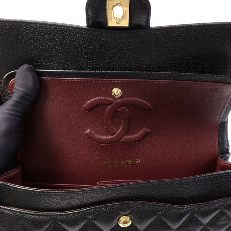 CHANEL 牛皮皮革Classic 25金扣鏈帶肩背袋-12