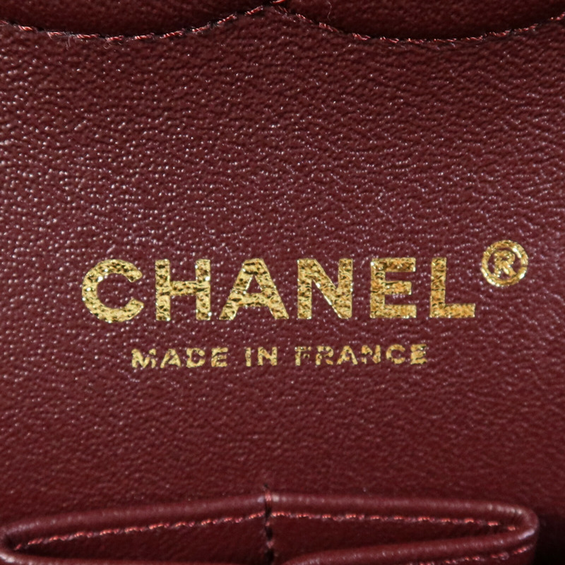 CHANEL 牛皮皮革Classic 25金扣鏈帶肩背袋-14