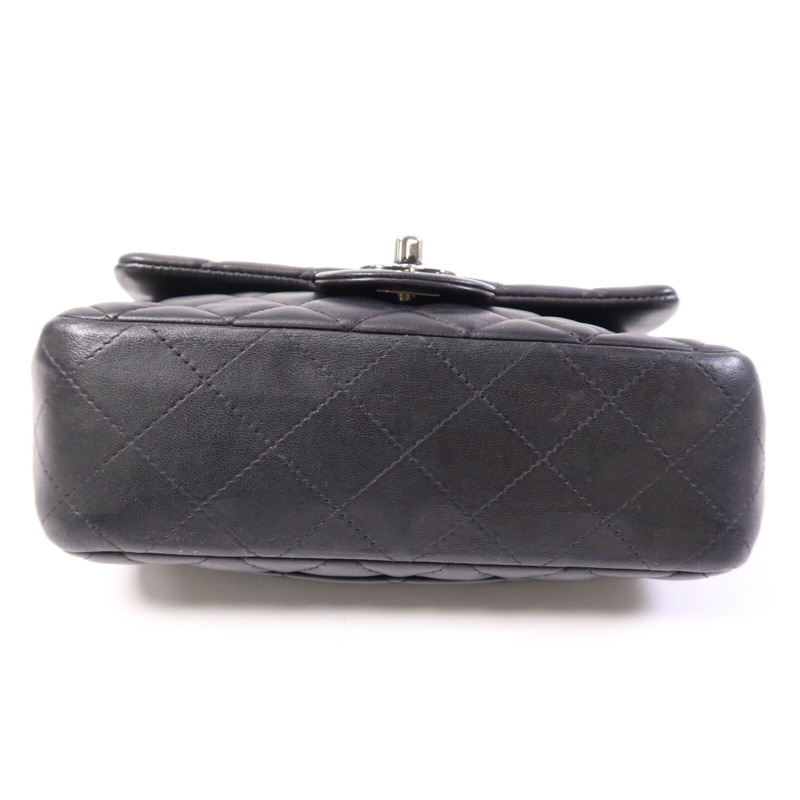 CHANEL 羊皮皮革Mini Classic 20銀扣鏈帶肩背袋-3