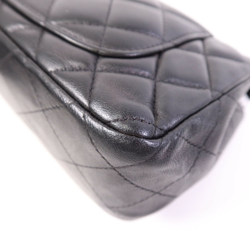 CHANEL 羊皮皮革Mini Classic 20銀扣鏈帶肩背袋-6