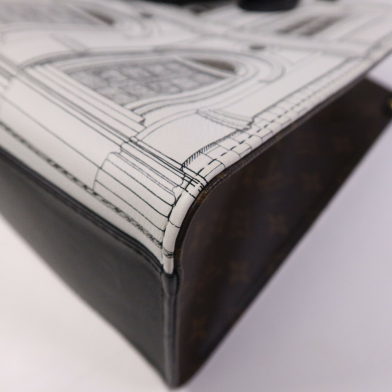 LOUIS VUITTON Monogram/牛皮皮革On The Go MM Fornasetti Capsule金扣手挽肩背兩用袋-6