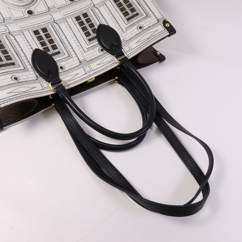 LOUIS VUITTON Monogram/牛皮皮革On The Go MM Fornasetti Capsule金扣手挽肩背兩用袋-8