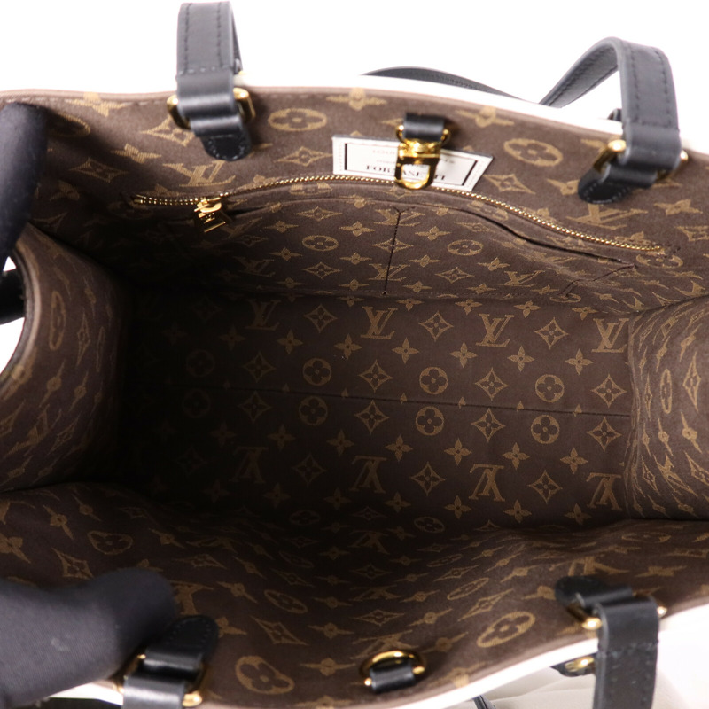 LOUIS VUITTON Monogram/牛皮皮革On The Go MM Fornasetti Capsule金扣手挽肩背兩用袋-10