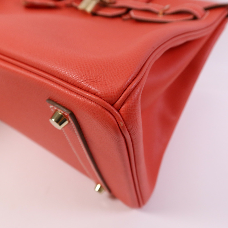 HERMES Epsom皮革Birkin 35金扣手挽袋Rose Juipur-4