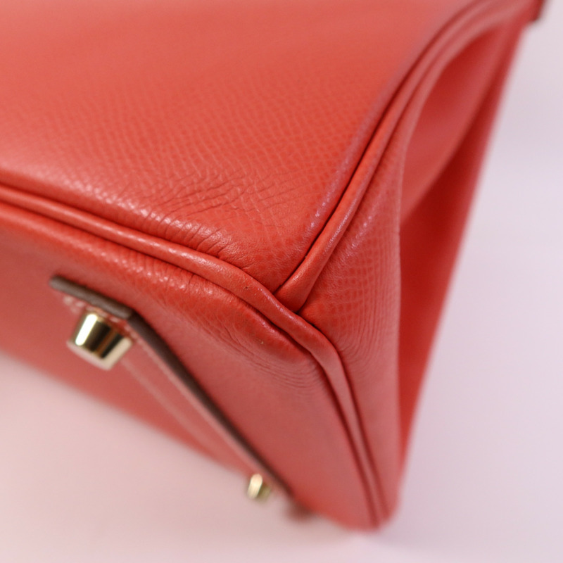 HERMES Epsom皮革Birkin 35金扣手挽袋Rose Juipur-6
