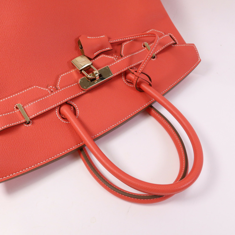 HERMES Epsom皮革Birkin 35金扣手挽袋Rose Juipur-8