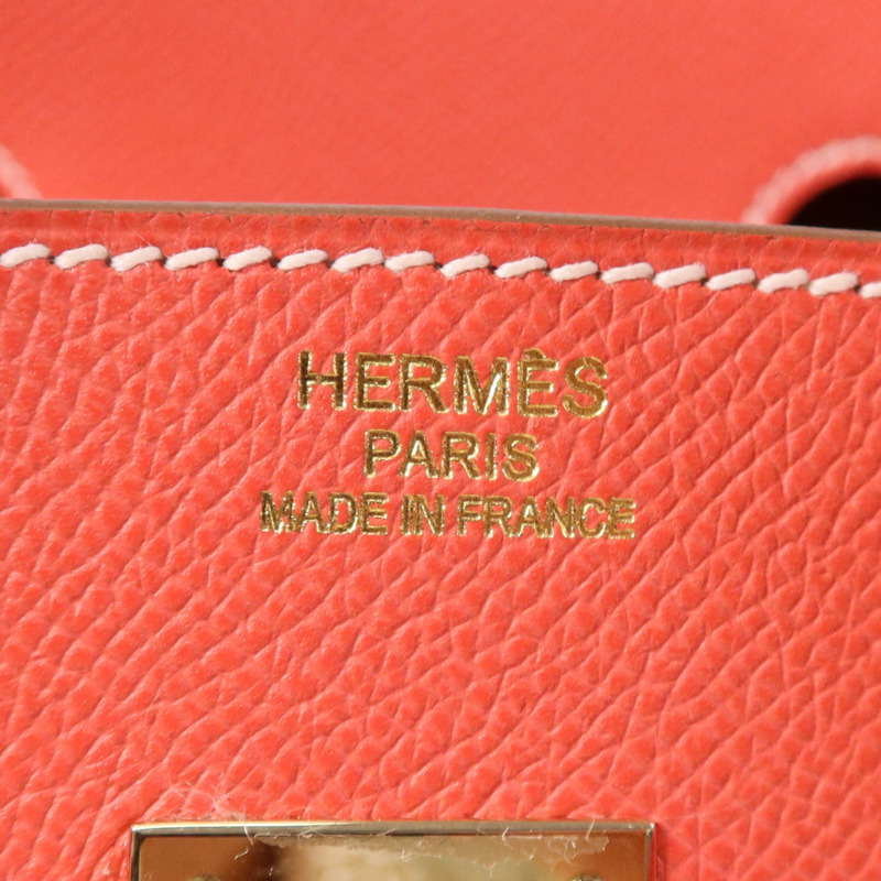 HERMES Epsom皮革Birkin 35金扣手挽袋Rose Juipur-11