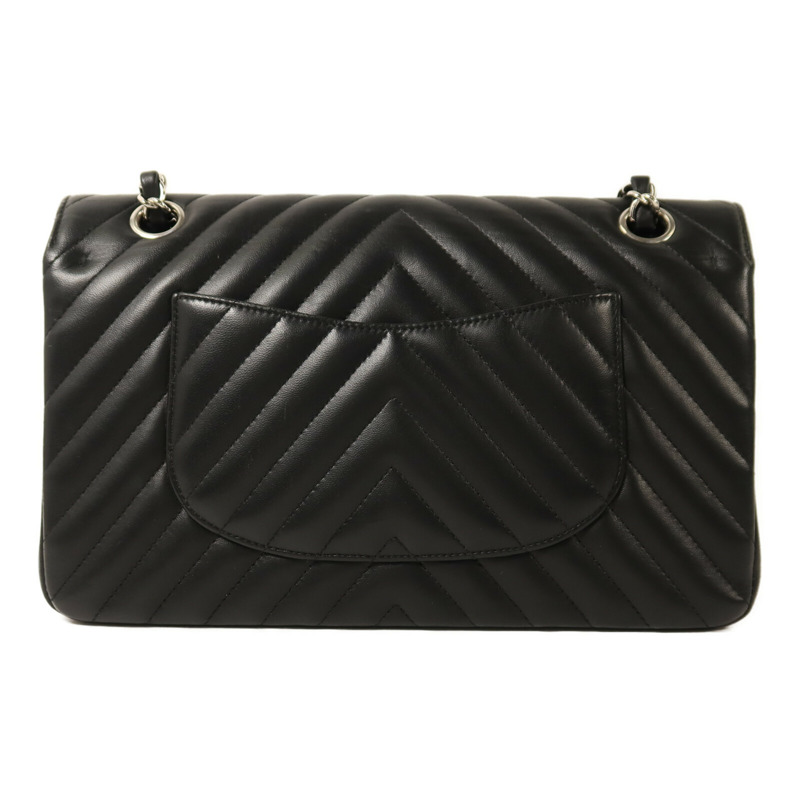 CHANEL 羊皮皮革Classic 25銀扣鏈帶肩背袋-1