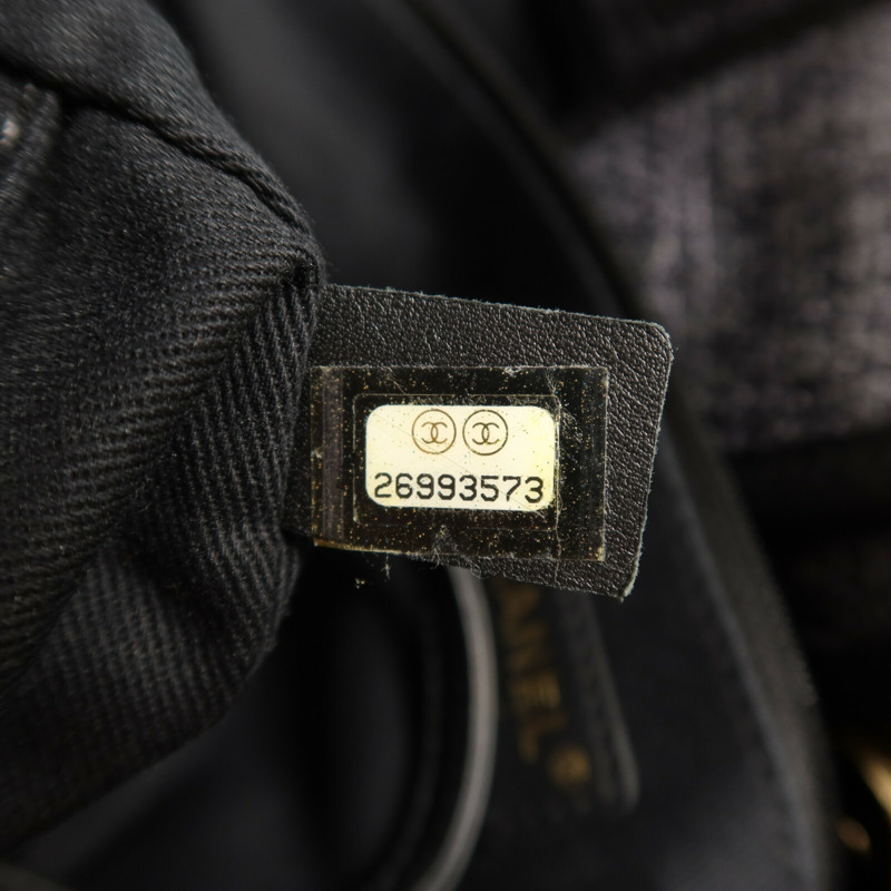 CHANEL 帆布Large Shopping Bag金扣鏈帶手挽肩背兩用袋-6