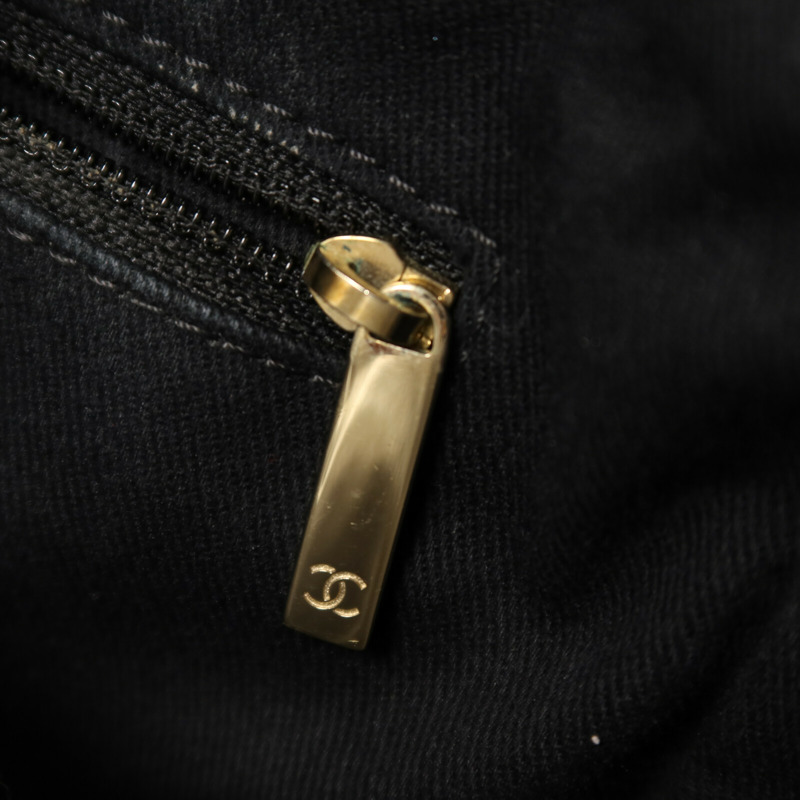 CHANEL 帆布Large Shopping Bag金扣鏈帶手挽肩背兩用袋-10