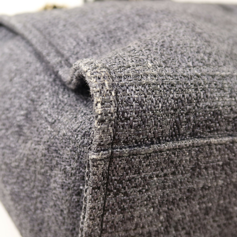 CHANEL 帆布Large Shopping Bag金扣鏈帶手挽肩背兩用袋-11