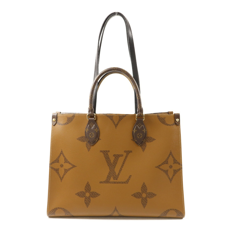 LOUIS VUITTON Monogram Giant On The Go MM金扣手挽肩背兩用袋-1