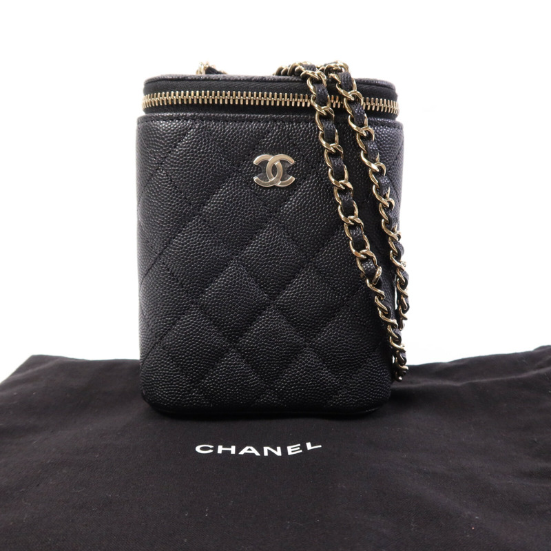 CHANEL 牛皮皮革Chain Shoulder Bag金扣鏈帶肩背袋-14