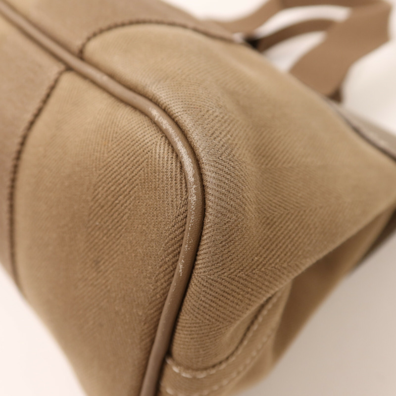 HERMES 帆布Valparaiso PM銀扣手挽袋Etoupe-15