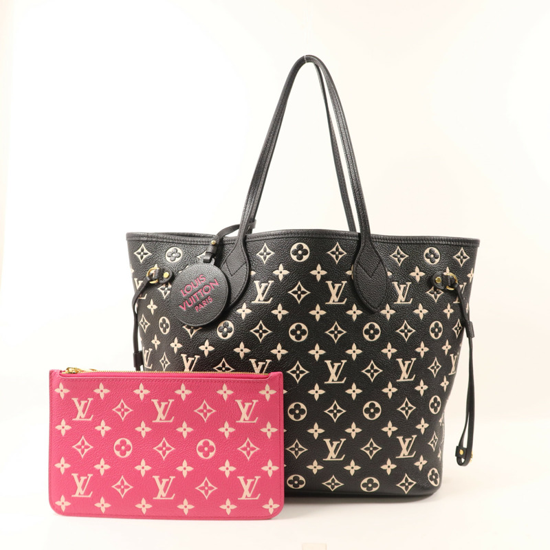 LOUIS VUITTON Monogram Empreinte Neverfull MM金扣手挽袋-19