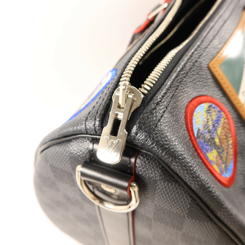 LOUIS VUITTON Damier Graphite Alps Keepall Bandouliere 45銀扣手挽肩背兩用袋-9