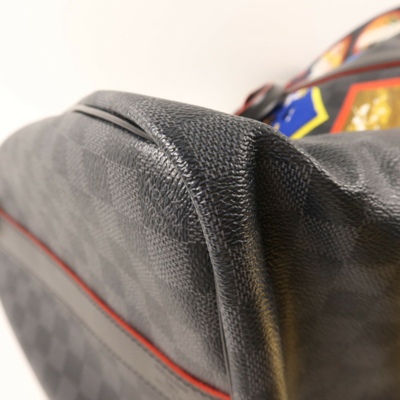 LOUIS VUITTON Damier Graphite Alps Keepall Bandouliere 45銀扣手挽肩背兩用袋-13