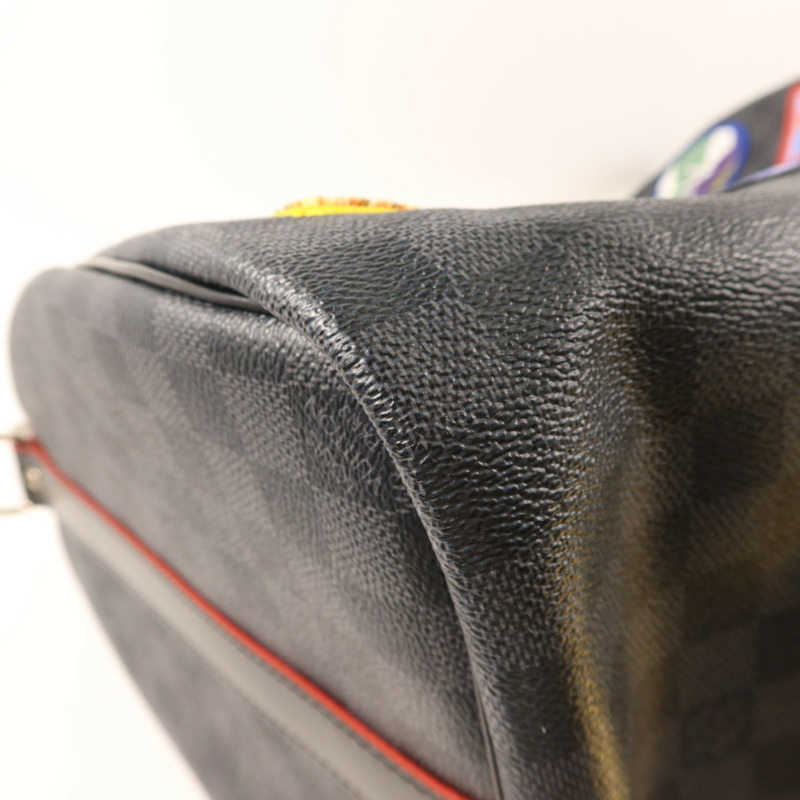 LOUIS VUITTON Damier Graphite Alps Keepall Bandouliere 45銀扣手挽肩背兩用袋-15