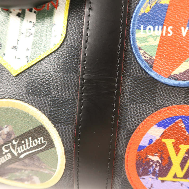 LOUIS VUITTON Damier Graphite Alps Keepall Bandouliere 45銀扣手挽肩背兩用袋-16