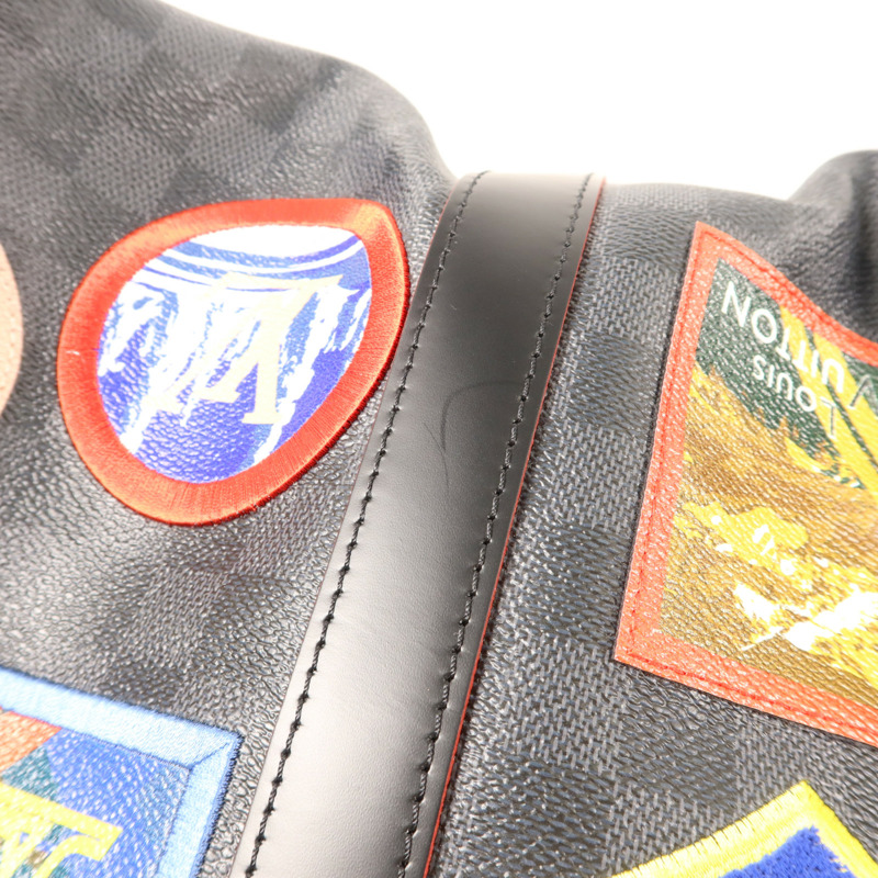 LOUIS VUITTON Damier Graphite Alps Keepall Bandouliere 45銀扣手挽肩背兩用袋-17