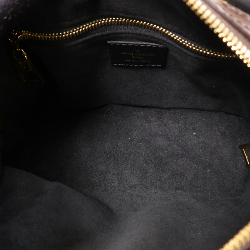 LOUIS VUITTON Monogram Petite Malle Souple金扣手挽肩背兩用袋棕色-10