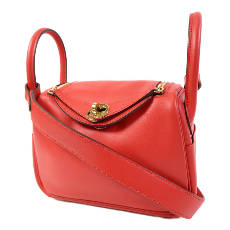 HERMES Swift皮革Mini Lindy金扣手挽肩背兩用袋-2