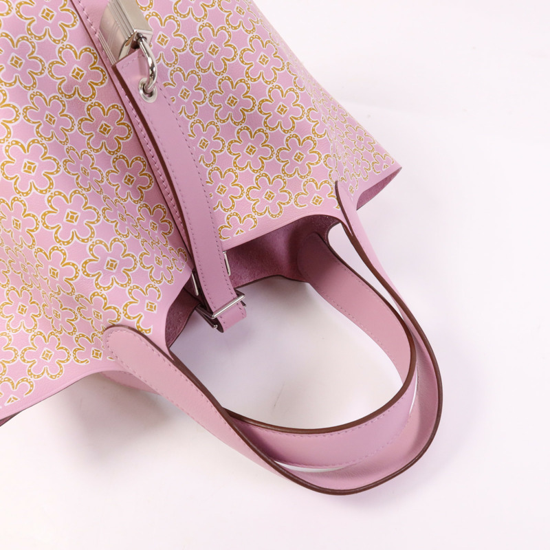 HERMES Swift皮革Picotin PM銀扣手挽袋Mauve Sylvestre-8