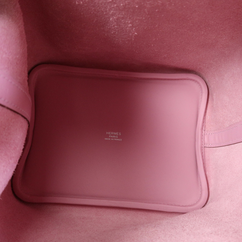 HERMES Swift皮革Picotin PM銀扣手挽袋Mauve Sylvestre-10