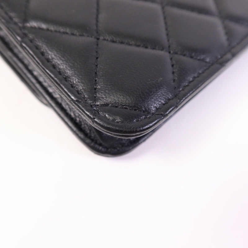 CHANEL 羊皮皮革WOC Wallet On Chain金扣鏈帶肩背袋-7
