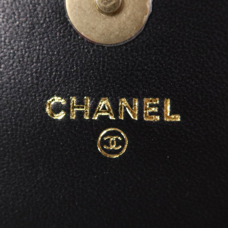 CHANEL 羊皮皮革WOC Wallet On Chain金扣鏈帶肩背袋-12