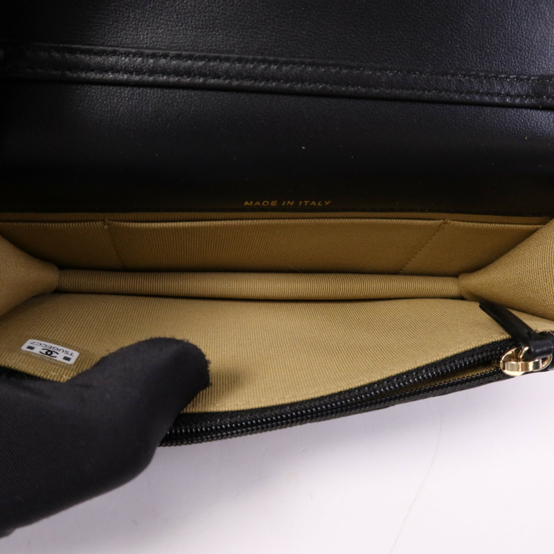 CHANEL 羊皮皮革WOC Wallet On Chain金扣鏈帶肩背袋-13
