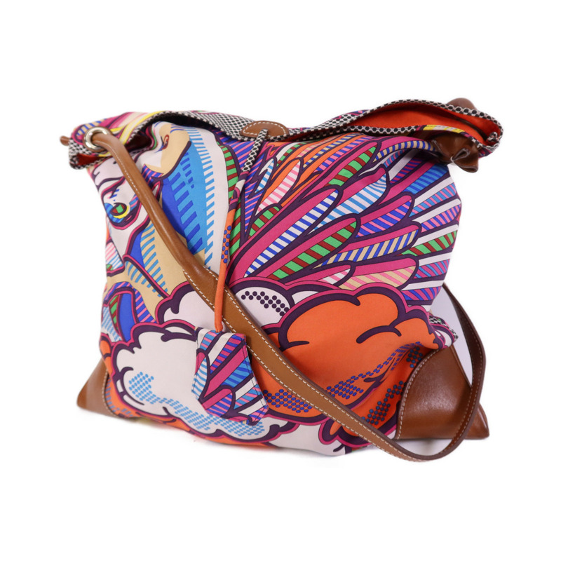 HERMES 絲質Silkycity 33銀扣肩背袋-2